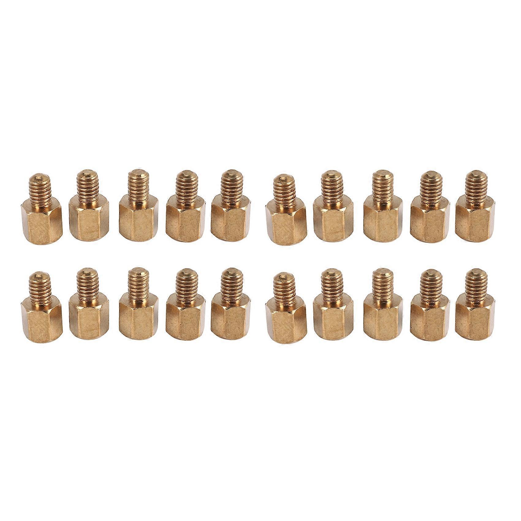 20 pcs PC PCB Mainboard Spacer Hexagonal Brass M3 * 5 + 4 mm