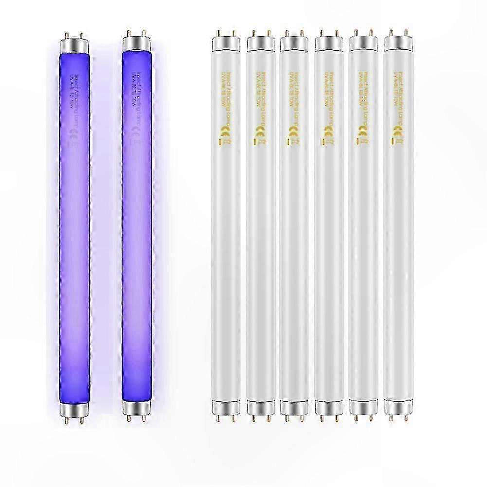 8-Pack 10W Bug Zapper Bulbs for Indoor Use, T8 F10W 13-Inch Replacement Tubes Compatible with Multiple Models