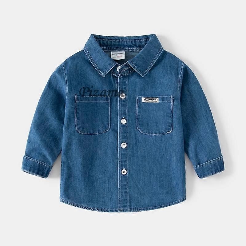 Spring Autumn Winter Full Sleeved Cotton Boys Jeans Kids Clothing Blue Deinm Tops Gentleman Baby Boys Clothes Tops for 2-7Years