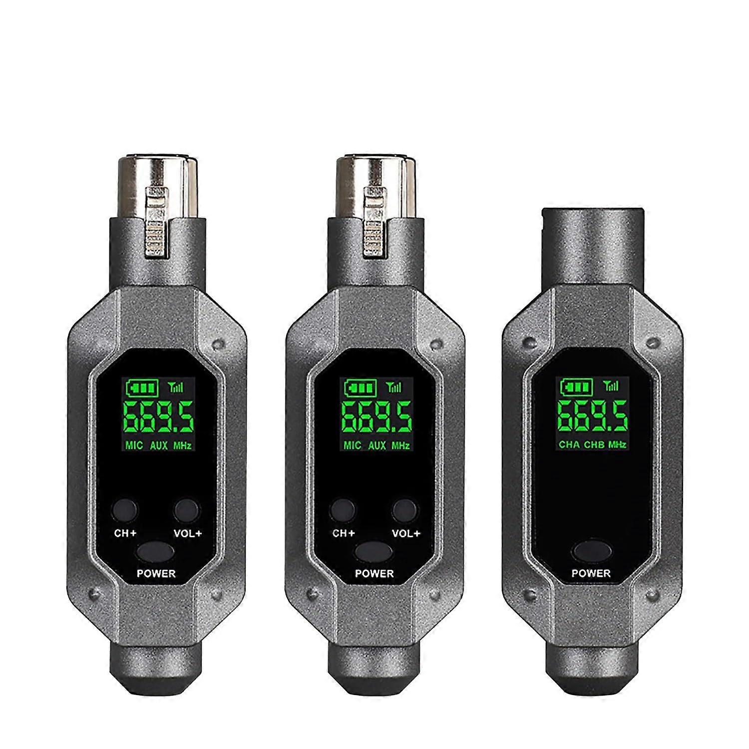 Microphone Wireless System Transmitter And Receiver, UHF Wireless Adapter For Wired Dynamic Microphone, Easy Install