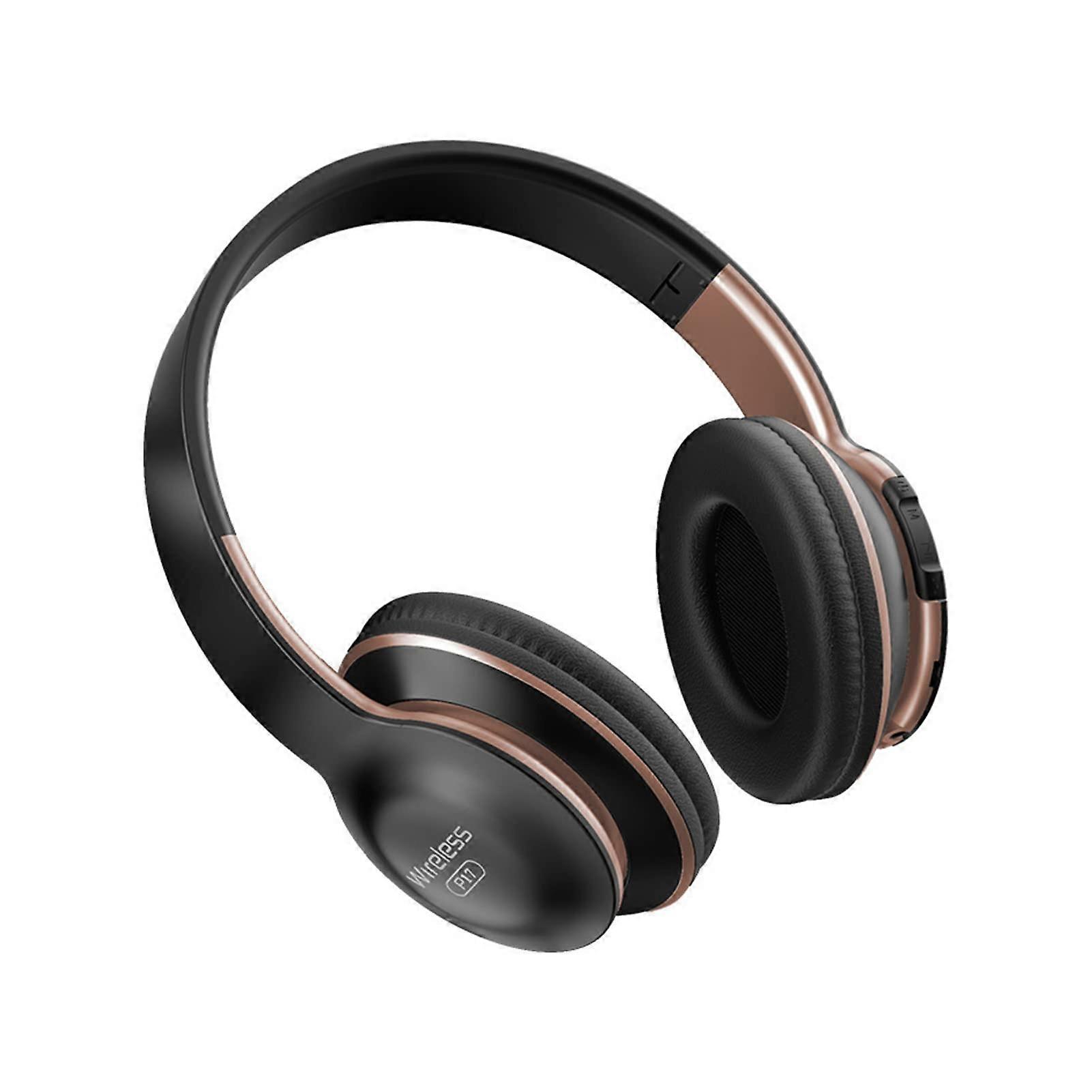 Bluetooth Headphones OverEar Stereo Wireless, Foldable Headset, 8H Playtime, Bluetooth 5.0, 3.5mm PC/Phone, Black