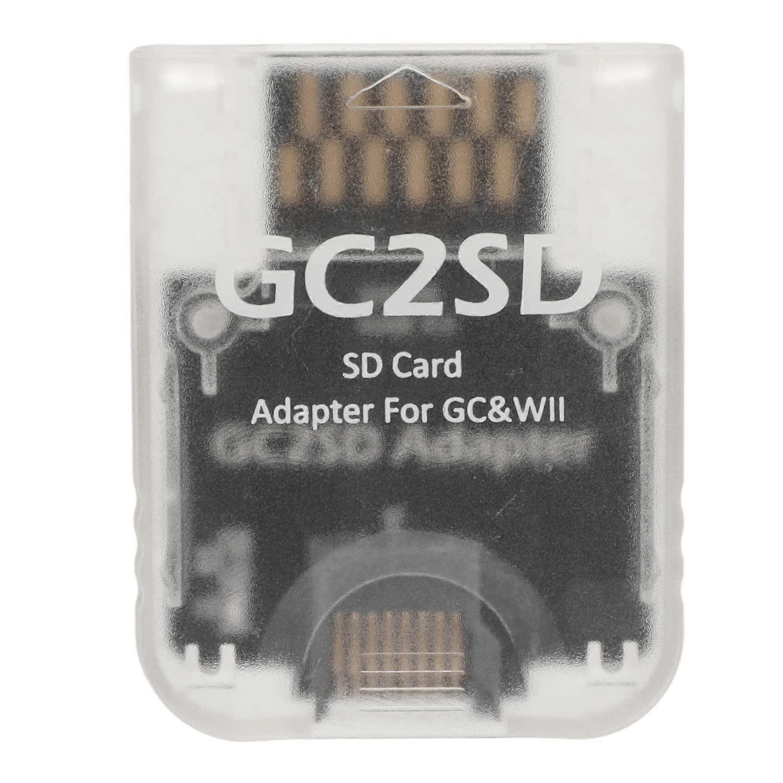 GC2SD Memory Card Adapter Transparent Plug and Play Micro SD Reader for GameCube and Wii