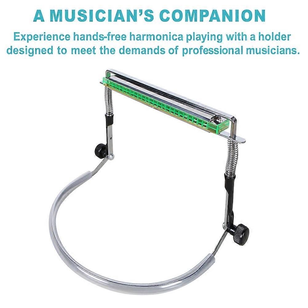 For Harmonica Holder Harmonica Stand 10 Hole 24 Hole Blues Harmonica Stand Adjustable Harmonica Stand Silver