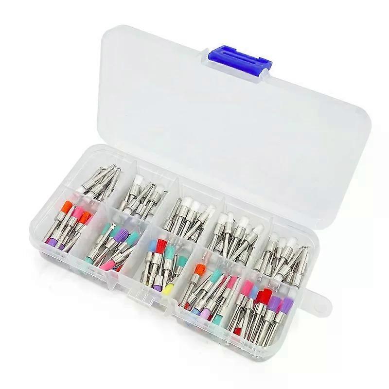 100Pcs Dental Prophy Brushes Polishing Polisher Disposable Latch type Mixed color Plat Used for stain removal and polish