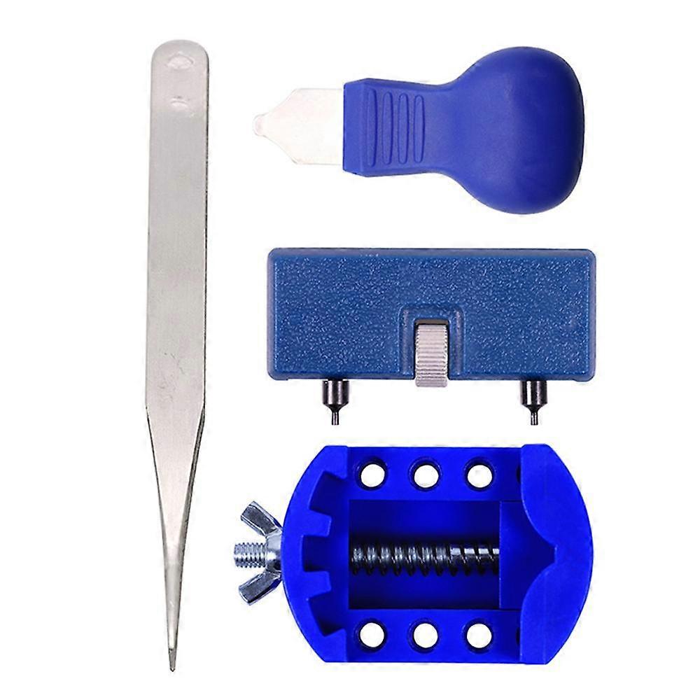 Watch Repair Tools 4-in-1 Watch Case Back Opener & Battery Replacement Kit Watch Case Back Opener Tool 1 Set Blue