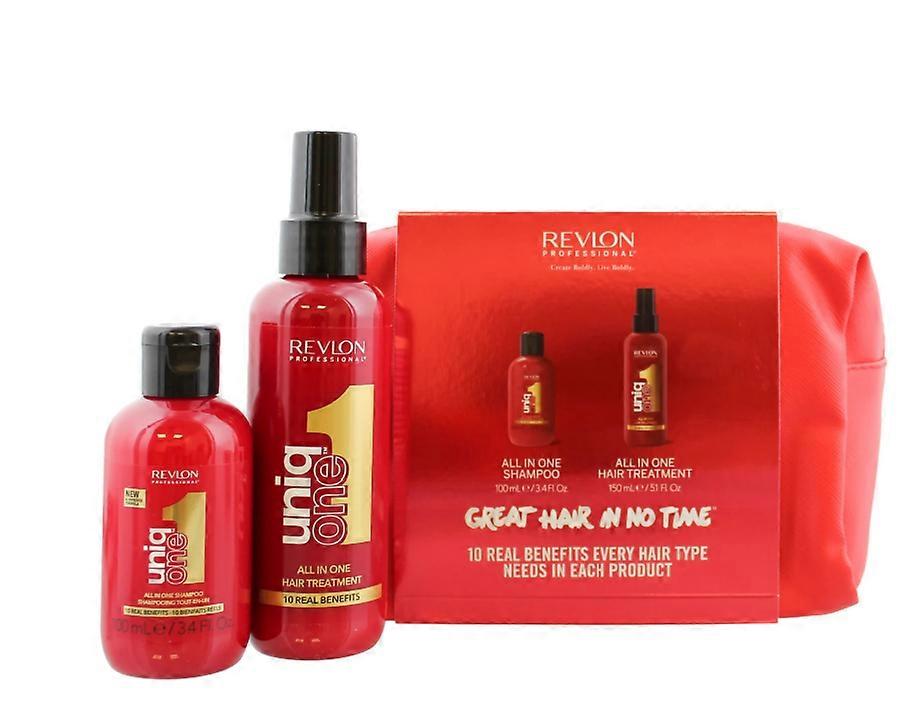 Revlon Uniq One All in One 3PC Set (150ml Hair Treatment, 100ml Shampoo & Bag)