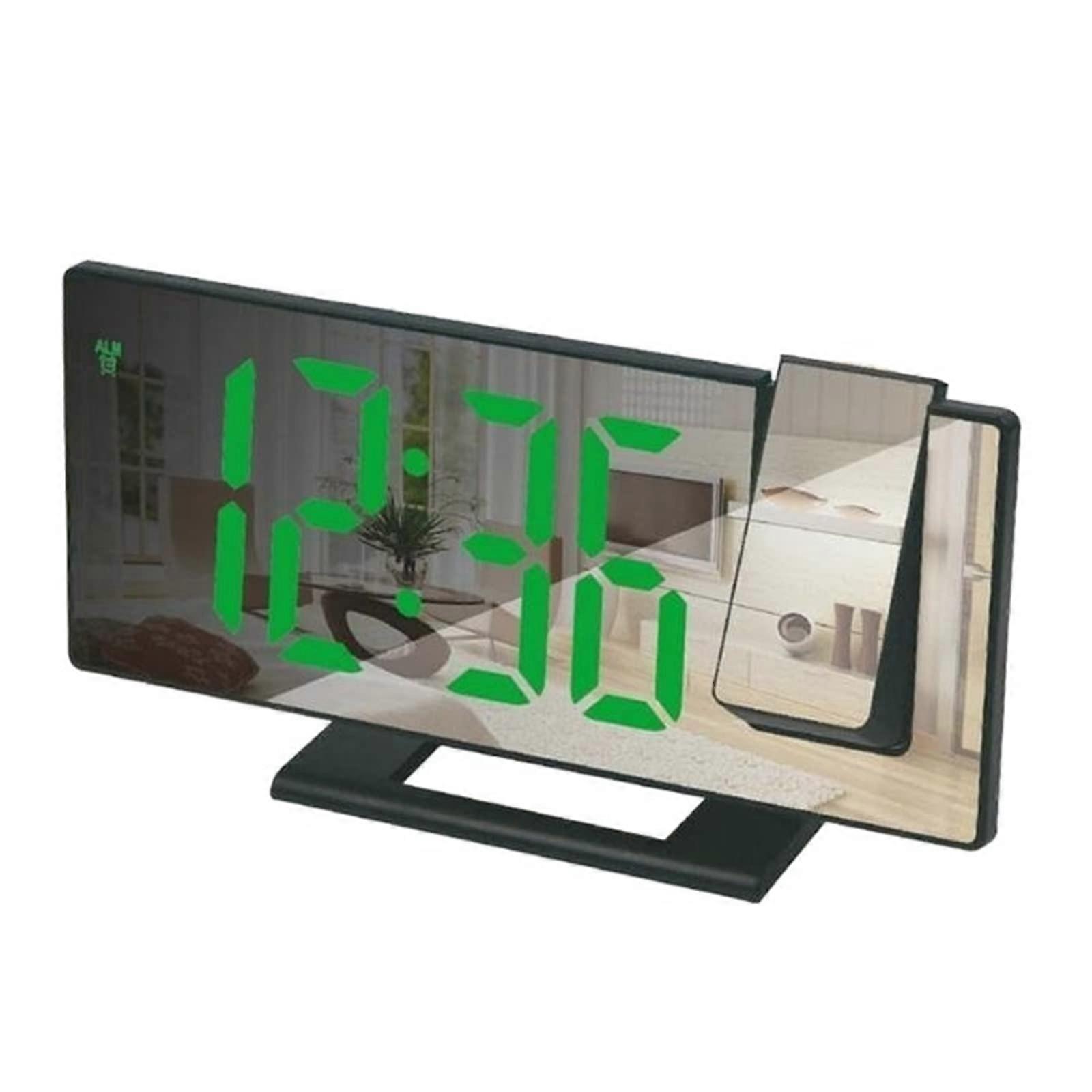 Projection Alarm Clock with 180° Rotatable LED Display, Dual Alarm, Indoor Temperature for Bedroom