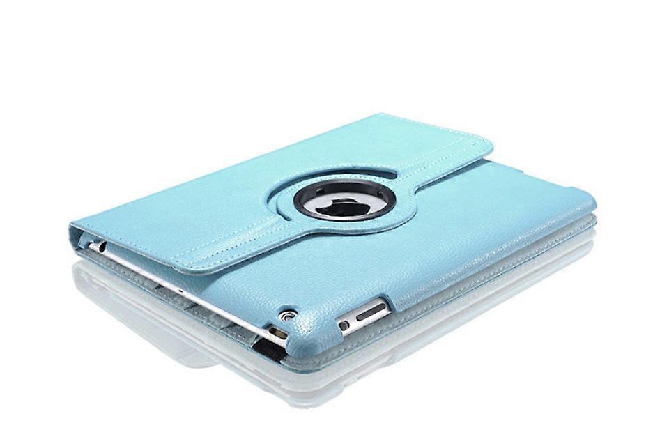 Capa elegante para iPad 2021 de 9 e 10,2 polegadas, azul celeste, giratória, em couro com textura de lichia.