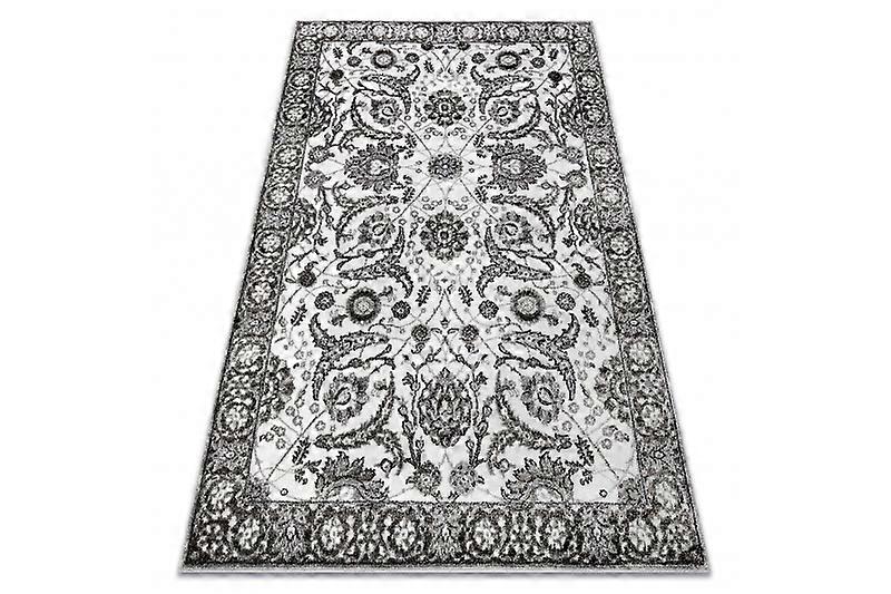 Carpet MATEO 8037/644 Classic frame, flowers - structural grey