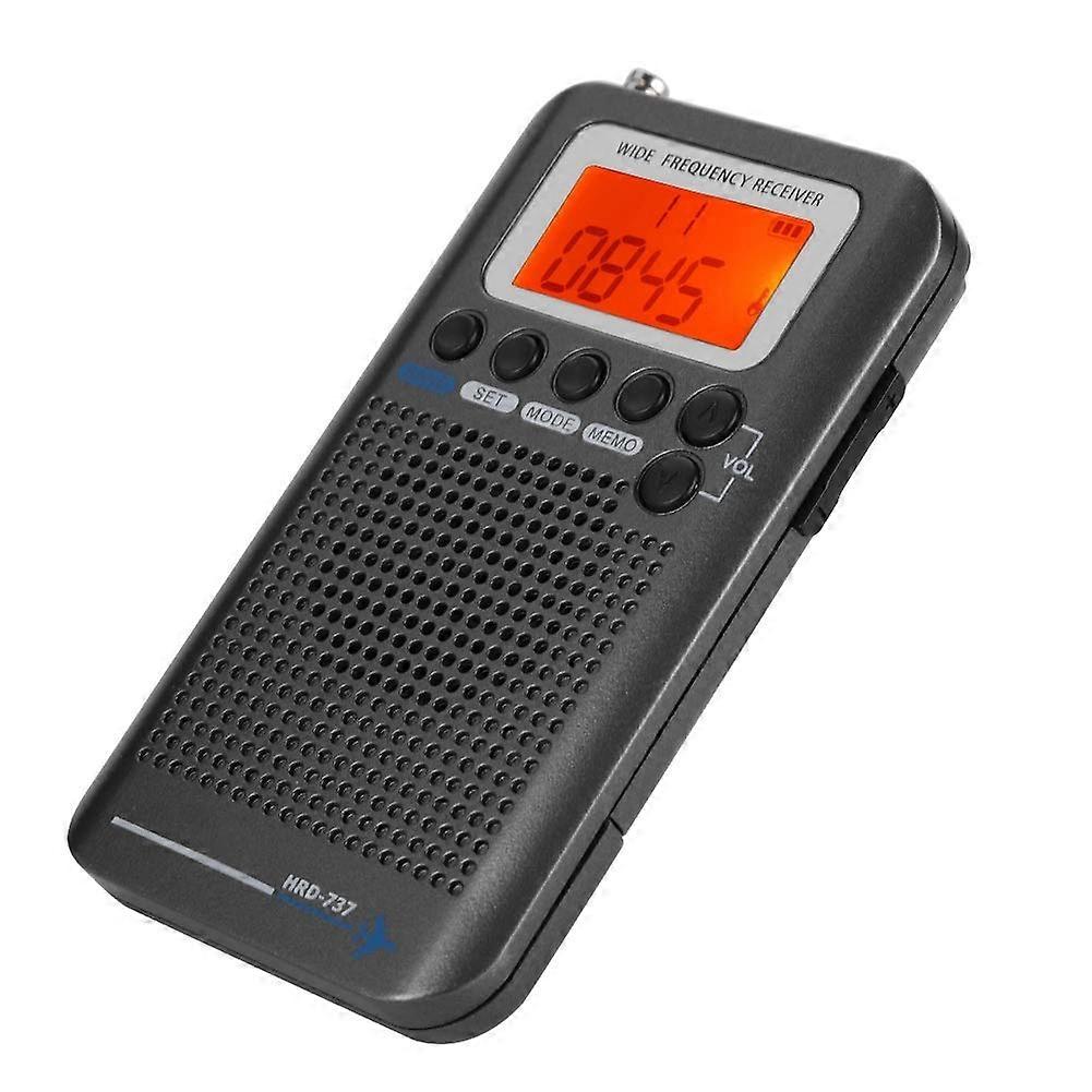 Portable AM FM Radio with Digital LCD, 4 Search Modes, Retractable Antenna, Station Memory, Black
