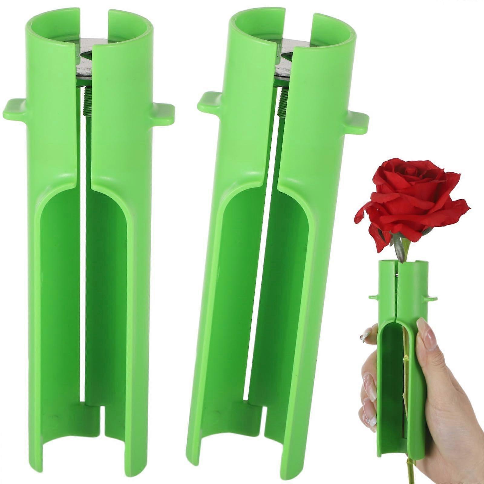 2Piece Spring Activated Rose Thorn Remover Set, Lightweight Rust Floral Stem Stripper Tool