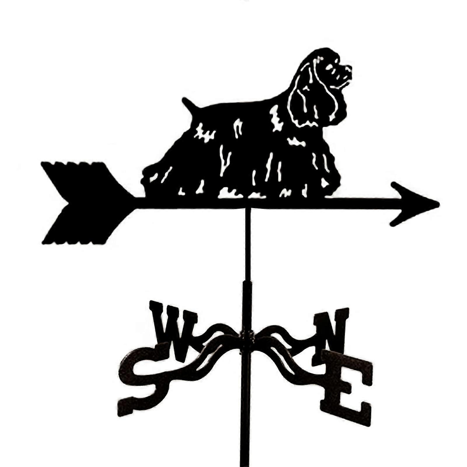 Decorative Rooftop Weather Vane Dog Cocker Spaniel Outdoor Rust Resistant Wind Direction Indicator
