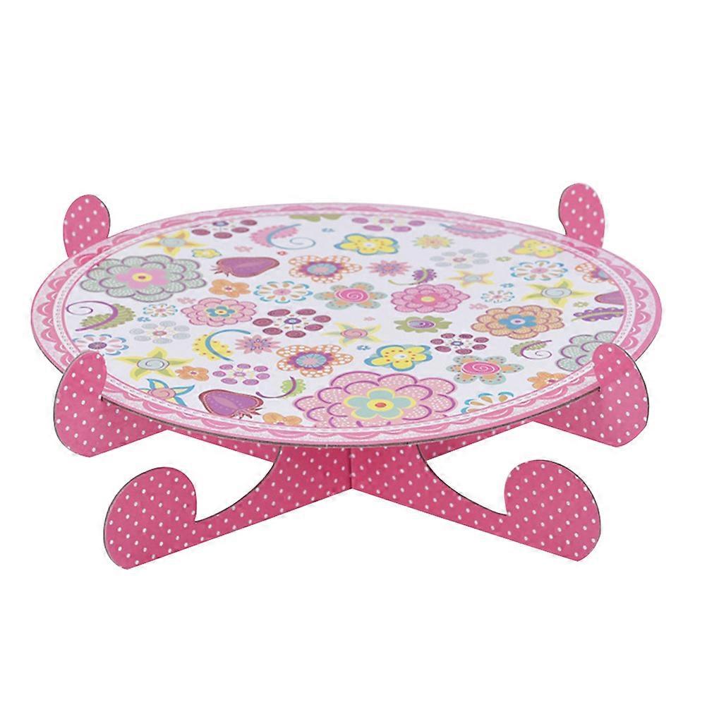 One-Tier Paper Cake Stand Collapsible for Cake Storage Pink