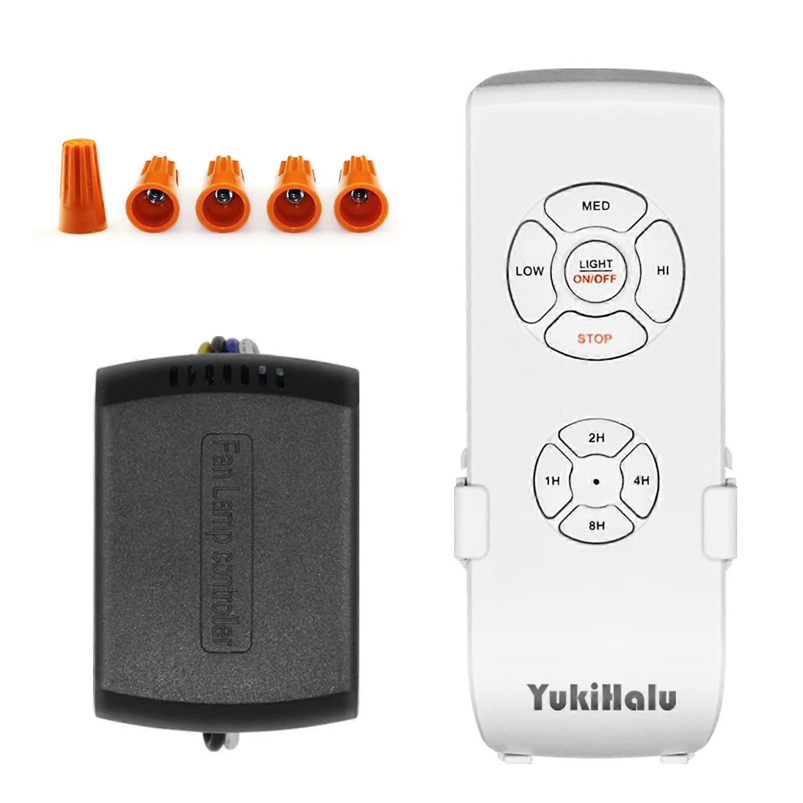 Ceiling Fan Remote Control Kit with Receiver, Universal 3Speed Fan and Light, Timer Function