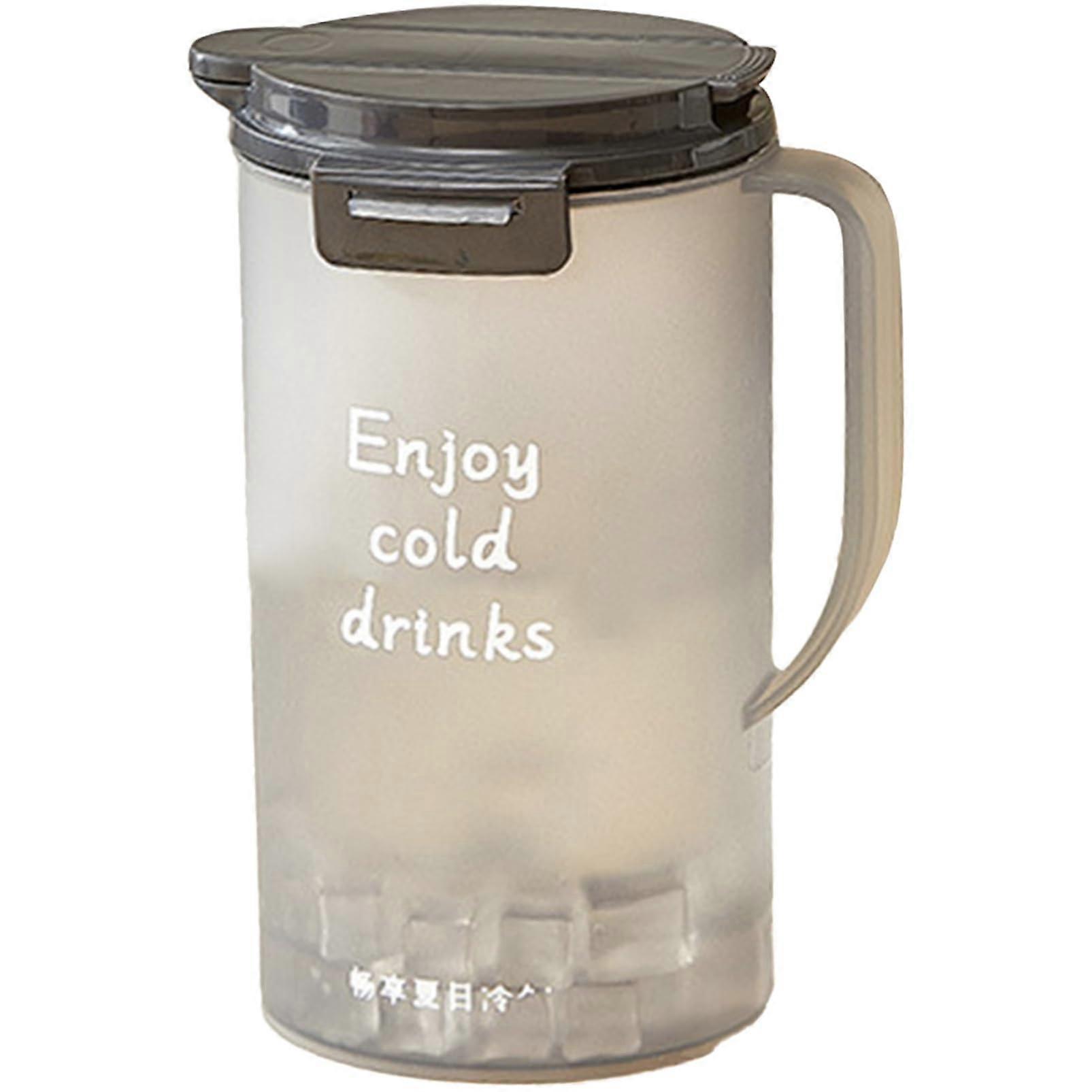 2000ml Large Capacity Water Pitcher with Lid for Hot and Cold Drinks, Black