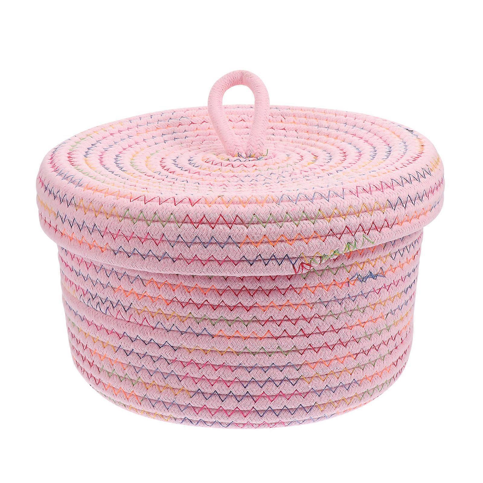 Cotton Braid Basket for Storage 1Pcs Delicate Woven Desktop Storage Basket