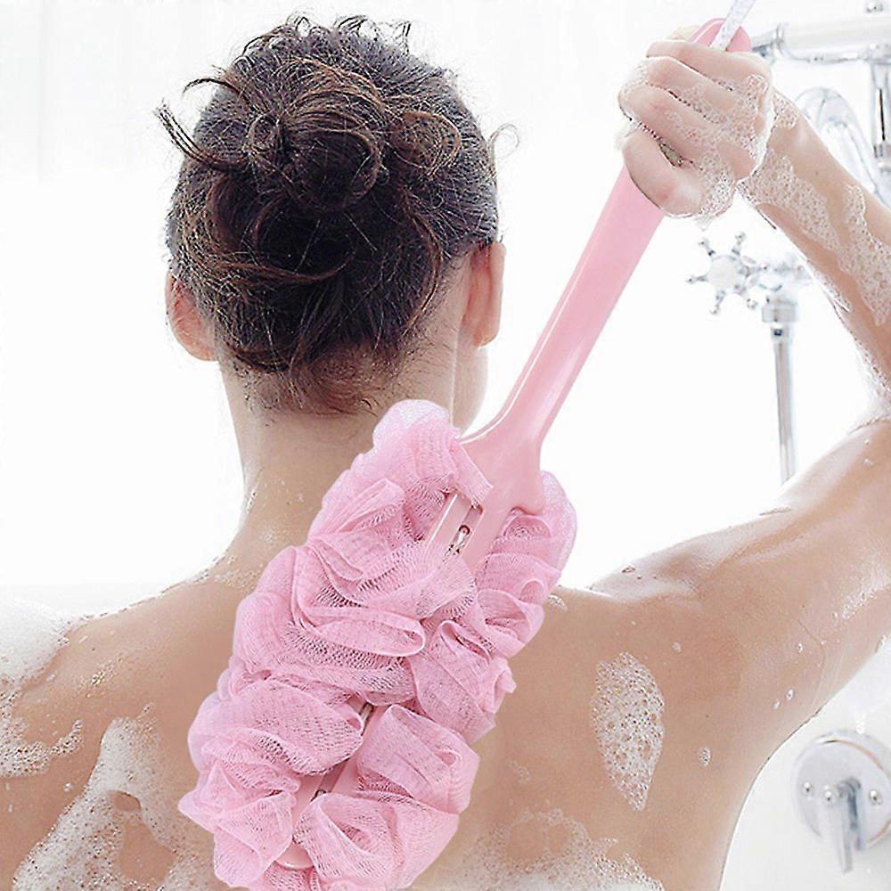 2 Pack Back Scrubber for Shower with Long Handle, Soft Mesh Bath Brush for HardtoReach Areas
