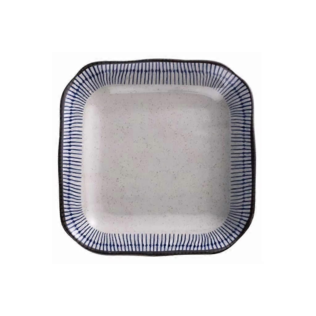 Large Ceramic Salad Mixing Bowl Set with Square Dinner Plate, Durable MultiPurpose Design