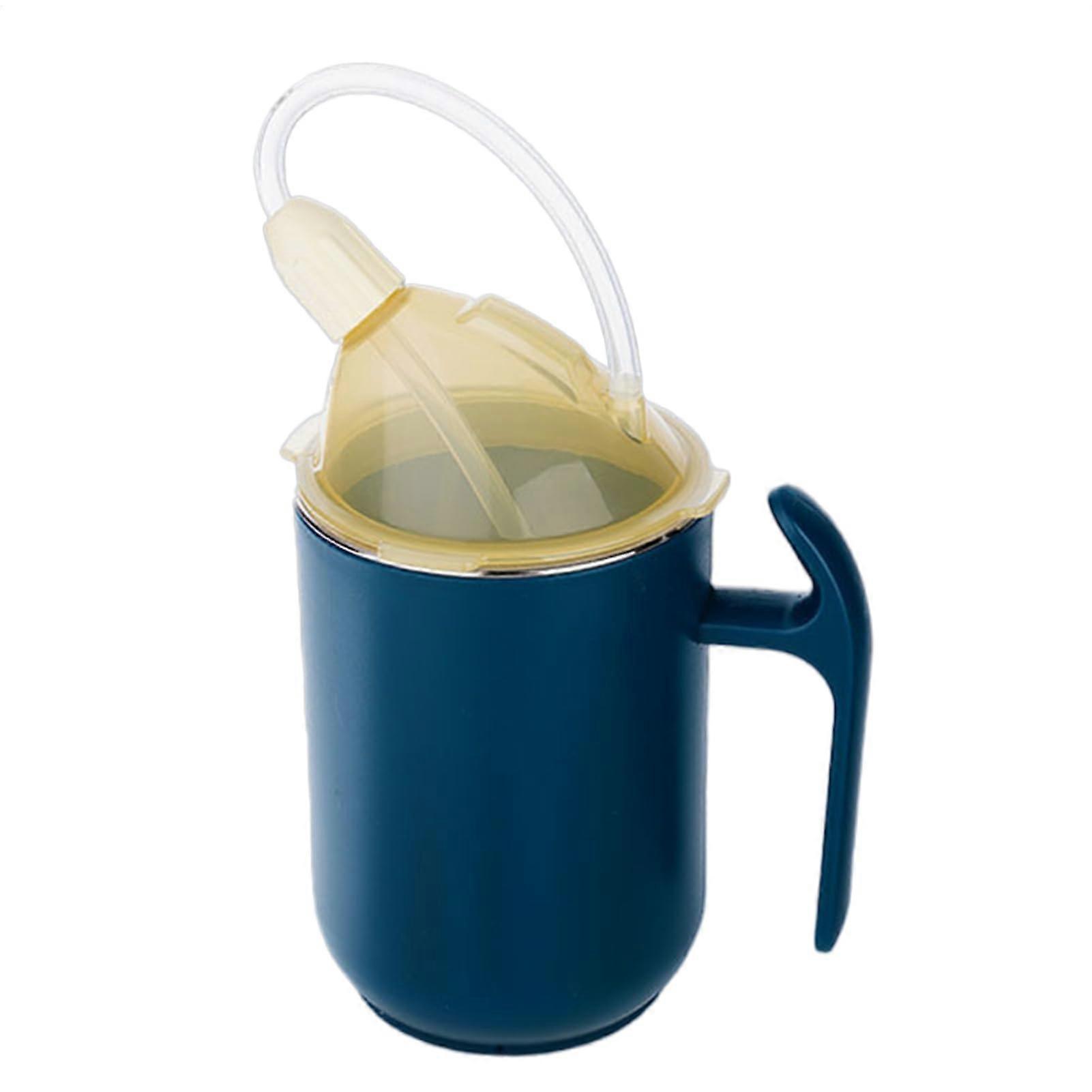 Spill Proof Cup for Elderly with Ergonomic Handle, Easy Clean Anti Slip Drinking Mug, Blue