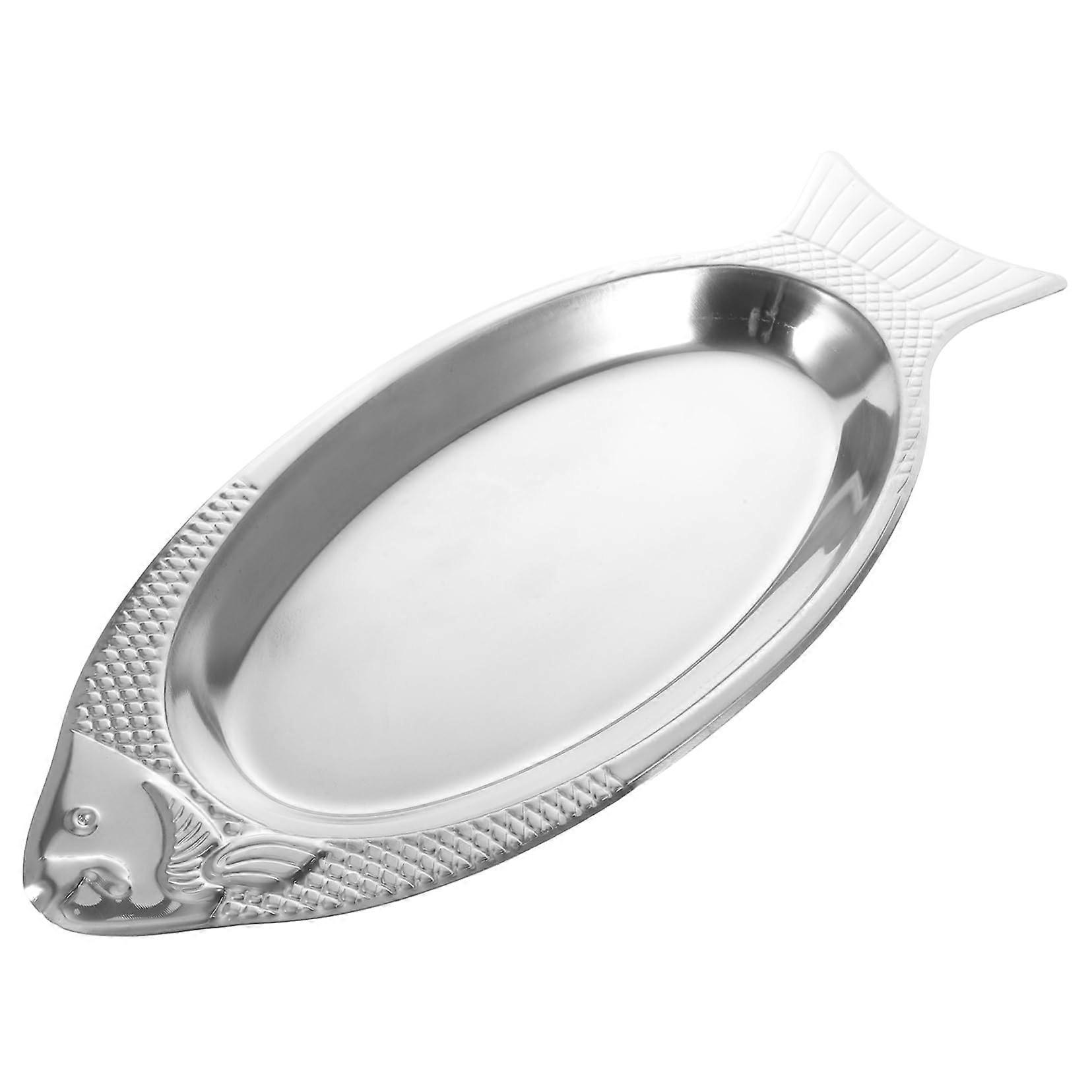 Fish Serving Plate Stainless Steel Steamer Tray with Easy Clean Surface and Unique Fish Shape