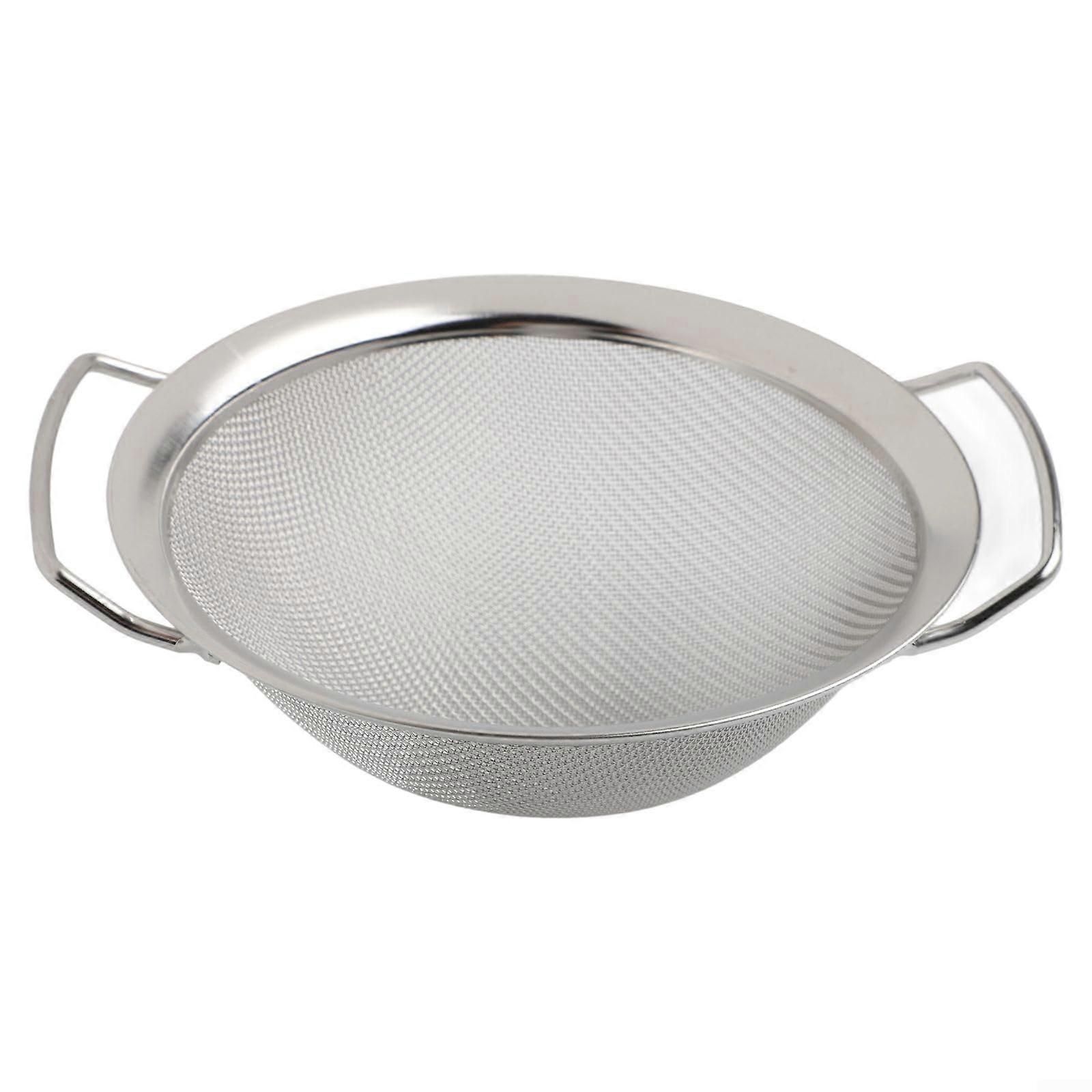 Stainless Steel Fine Mesh Strainer Basket 16cm with Double Handles Rust Resistant for Kitchen