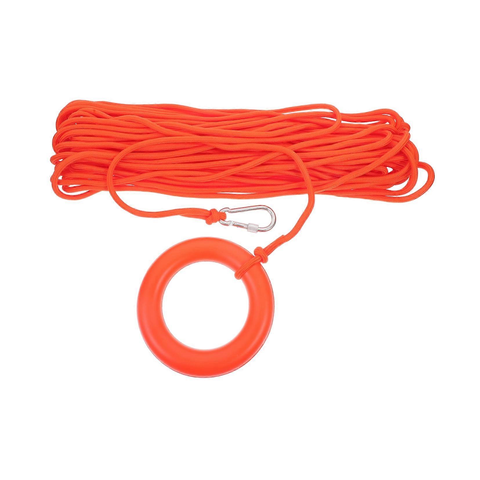 Rescue Throw Rope with Hook, Adjustable Floating Lifeline for Lakes Rivers Pools, Strength Polypropylene
