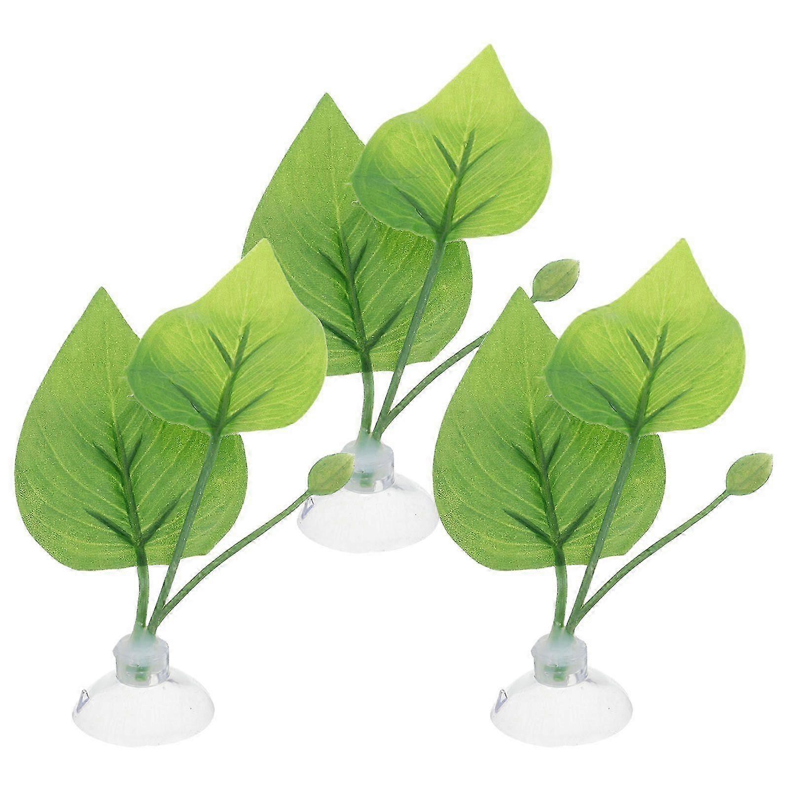3pcs Artificial Betta Fish Resting Leaf Hammock with Suction Cup Realistic Betta Rest Breeding Bed H