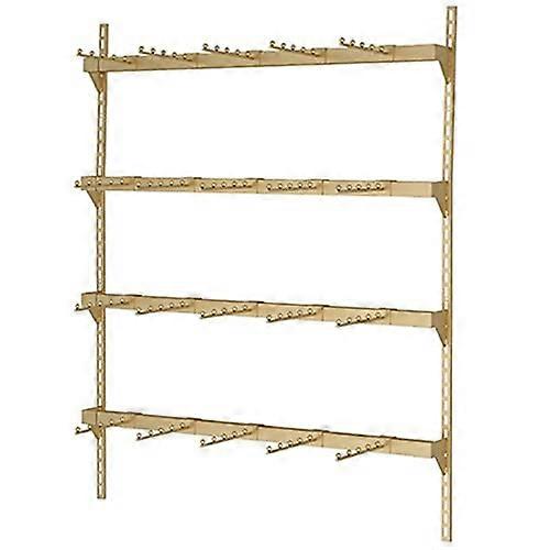 4 Tier Gold Clothes Display Rack with Adjustable Layout, Wall Mounted Garment and Accessory Organizer