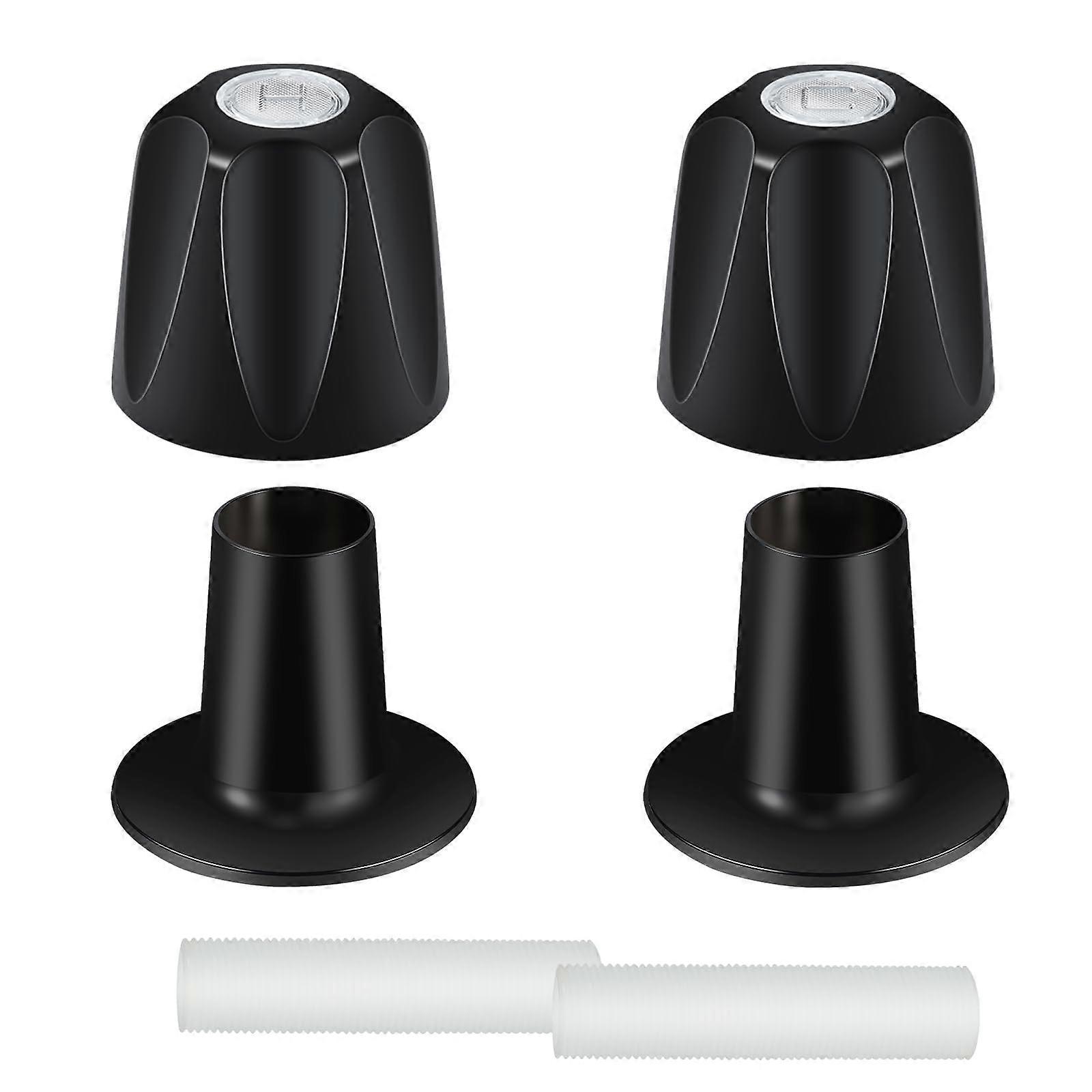 Matte Black Shower Knobs Replacement Set with Flange, Durable Hot and Cold Handles for Pfister Verve
