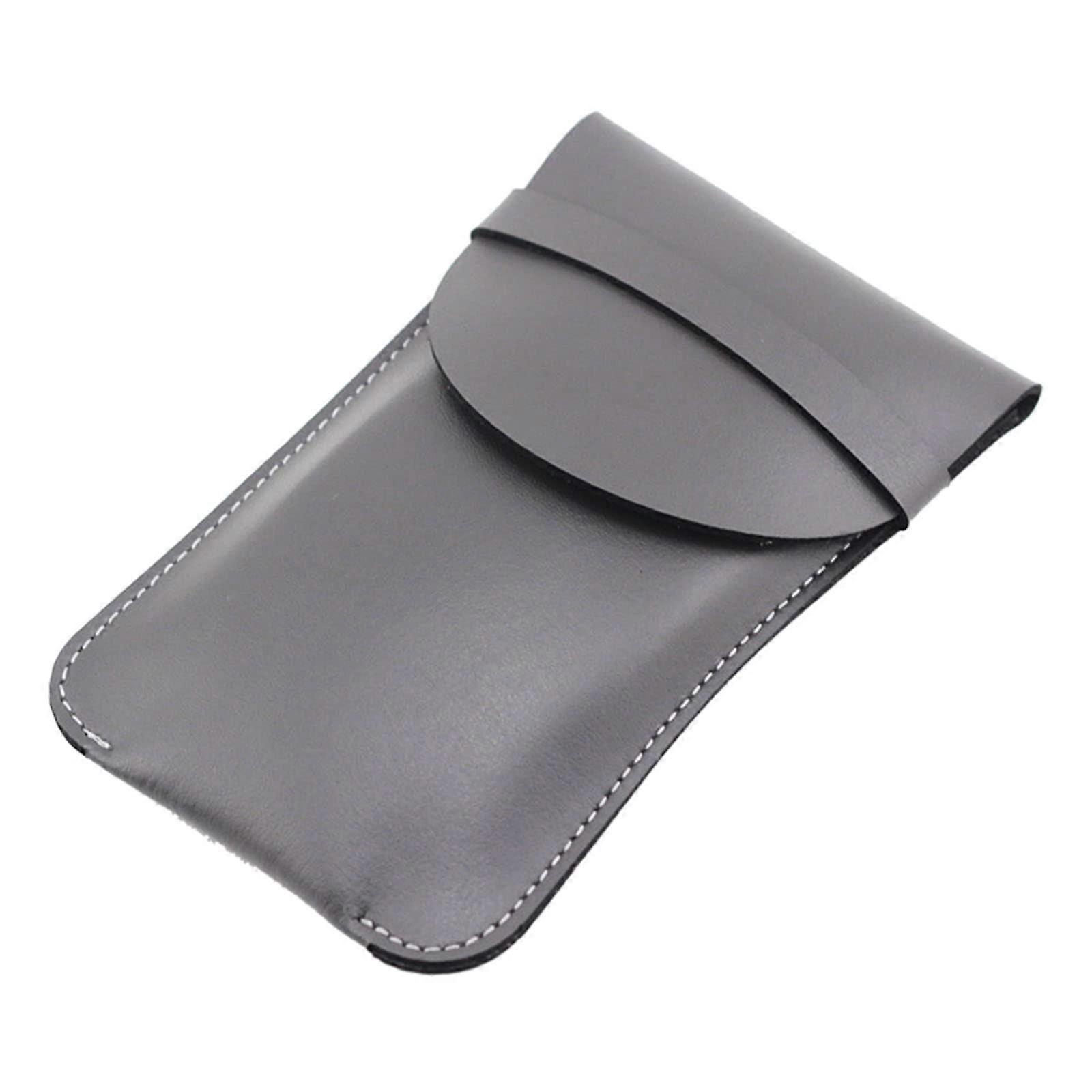 Mouse Travel Case PU Leather Protective Gaming Mouse Carry Bag AntiScratch Compact Pouch Gray