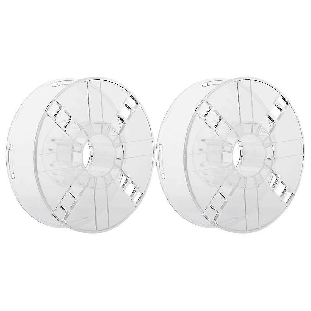 Transparent Plastic 3D Printer Spools, Hollow Bobbin Replacement, 2-Pack for Smooth Winding