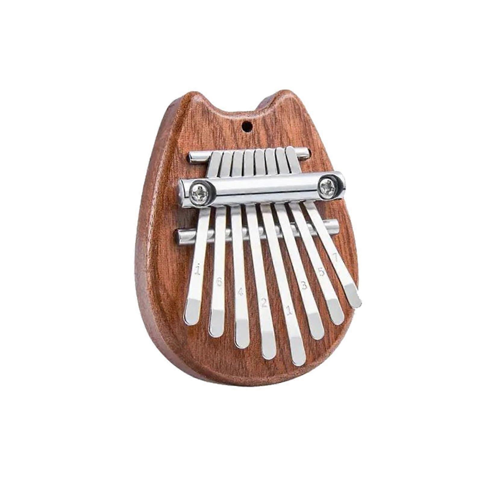 Kalimba 8Key Mini Thumb Piano for Beginners, Solid Wood Handcrafted Instrument with Clear Labeled Keys