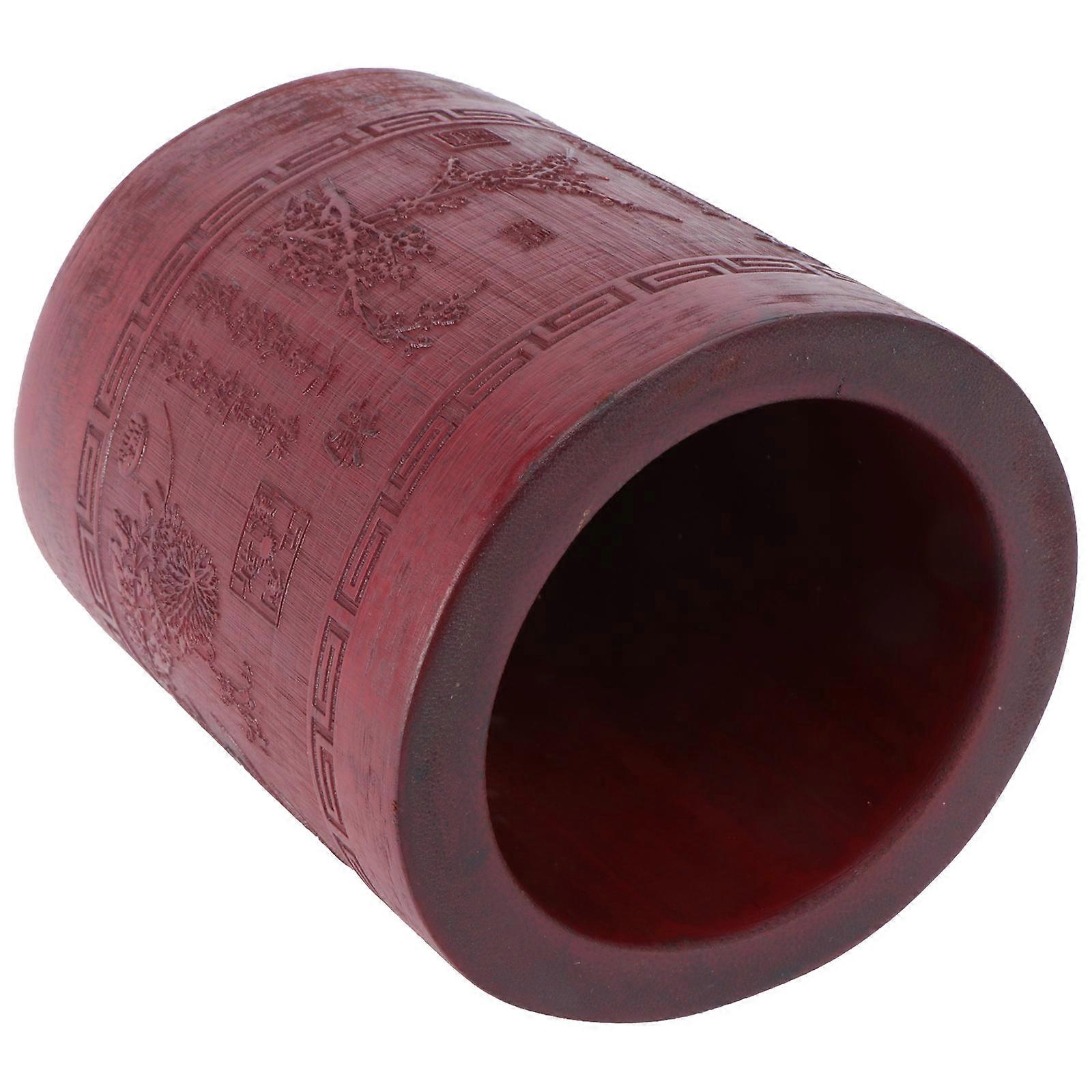 Bamboo Pen Holder Desktop Pen Storage Container for Office 1Pcs