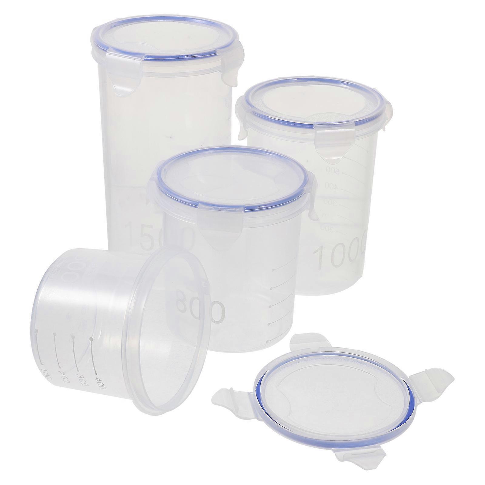 Kitchen Canisters Transparent Plastic Storage Containers for Home 4Pcs