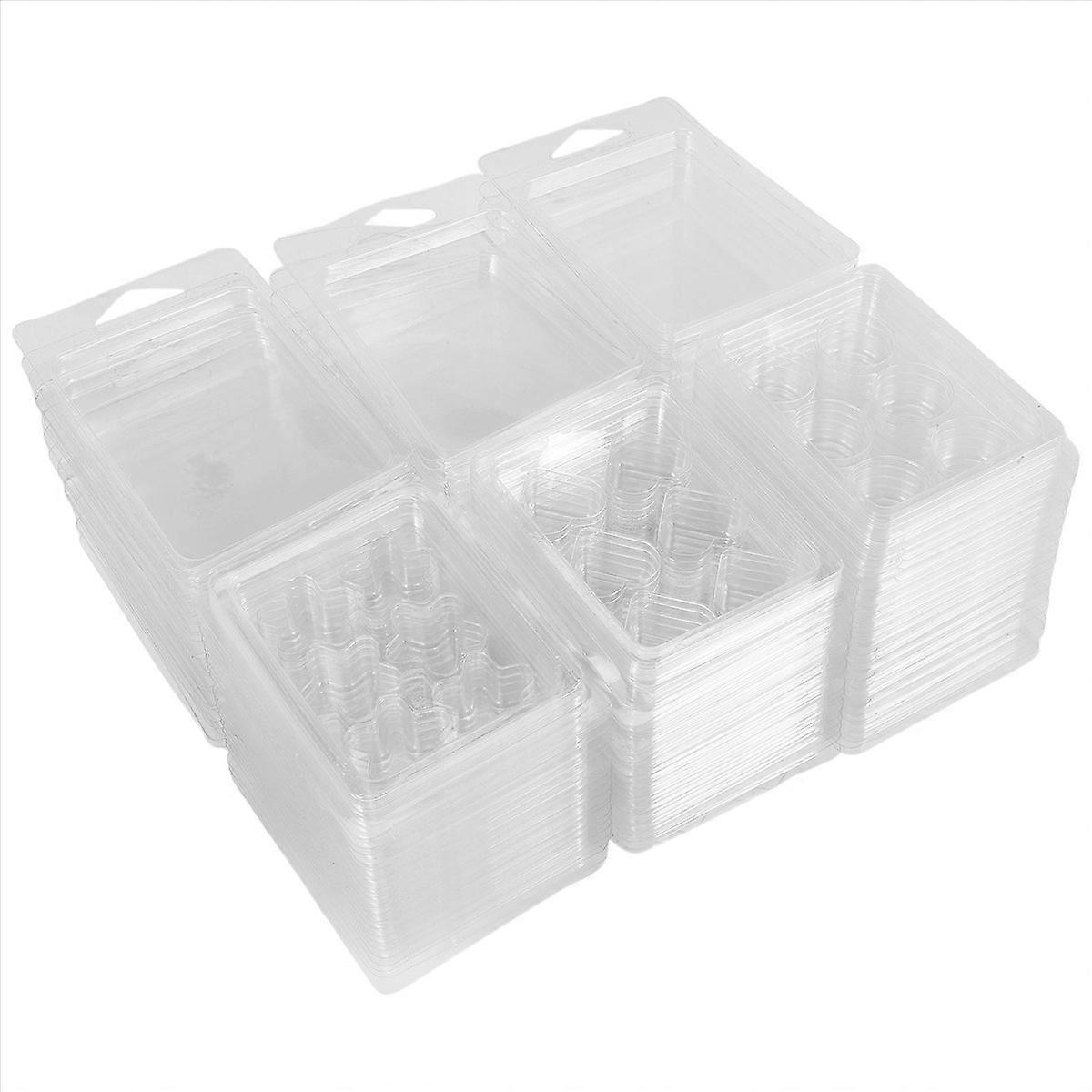 60Pack Wax Melt Containers-6 Cavity Clear Empty Wax Melt Molds
