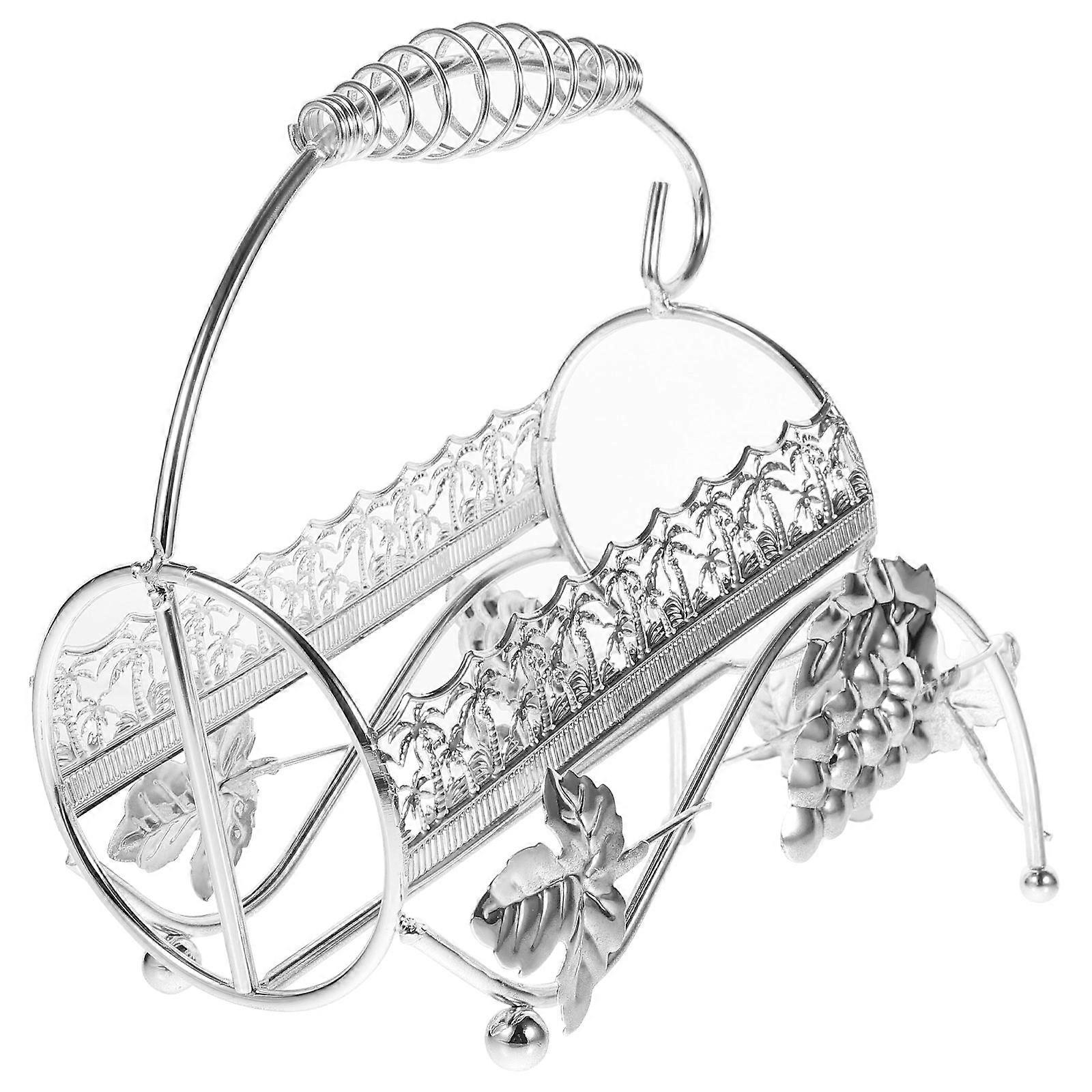 Red Rack Holder for Storage Silver Metal Design