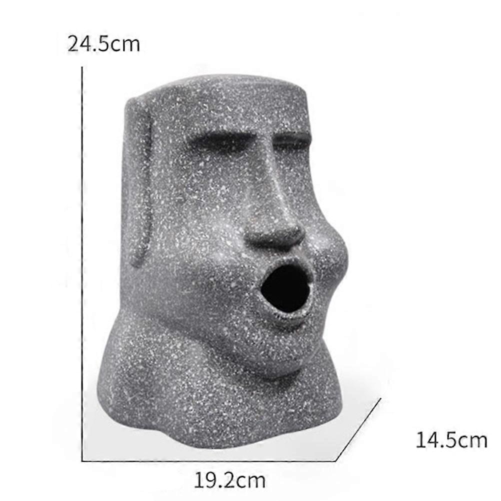 Desktop Tissue Box Moai Stone Statue for Storage Use 2Pcs Multi Color Resin