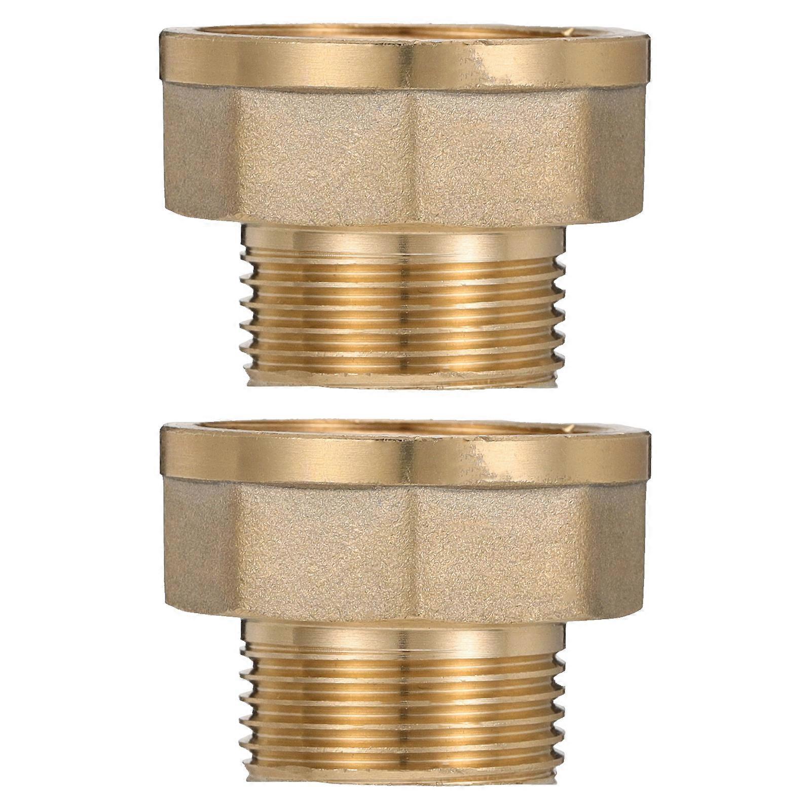 Brass Pipe Fitting Coupler for Water Connection 2Pcs Brass Adapter