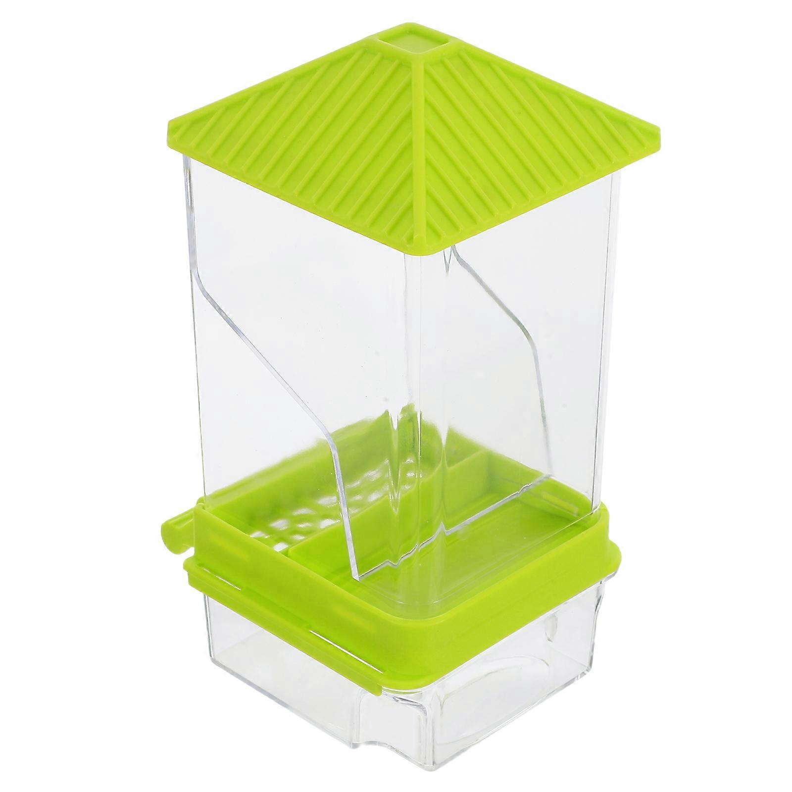 Bird Cage Food Holder Automatic Bird Feeder Rectangular Splashproof Plastic 1Pack For Home Use Pet Owners