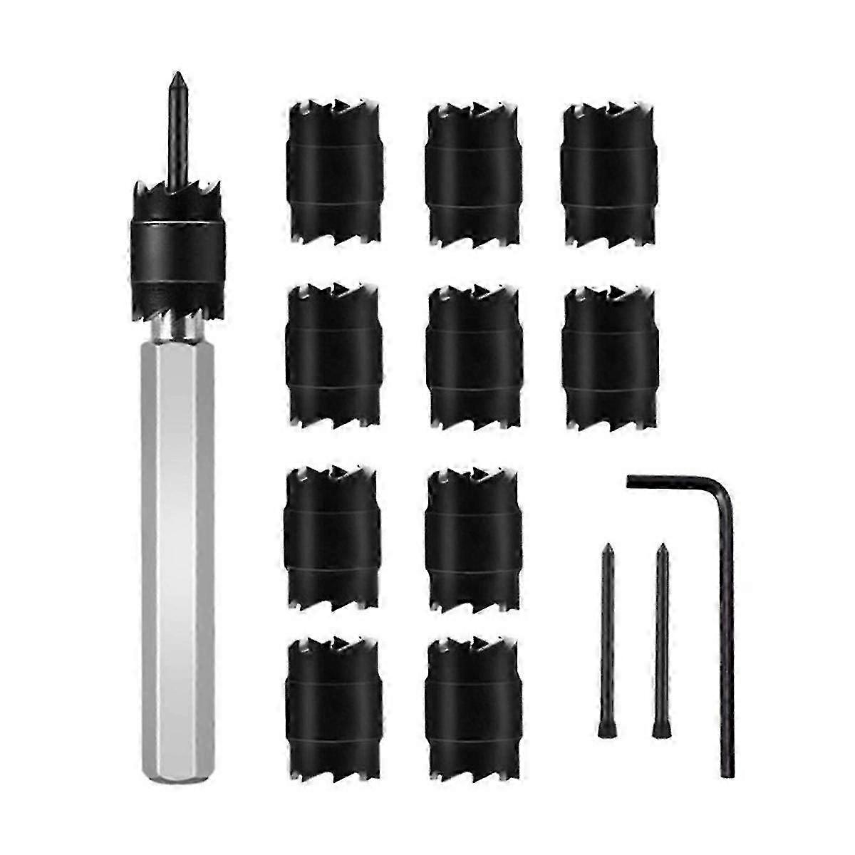 13-Piece Welding Spot Removal Drill Set Hexagonal Handle Electric Tool Kit