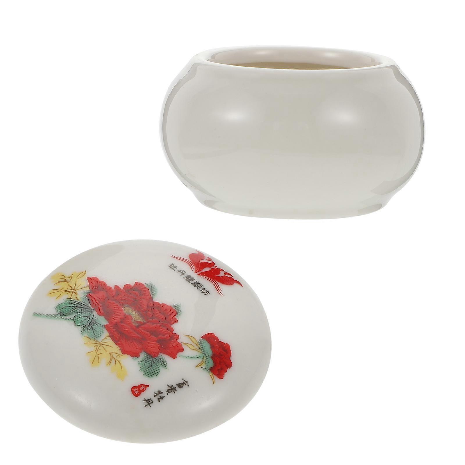 Ceramic Cream Jar for Cosmetics Storage 1Pcs Red Sealed Container
