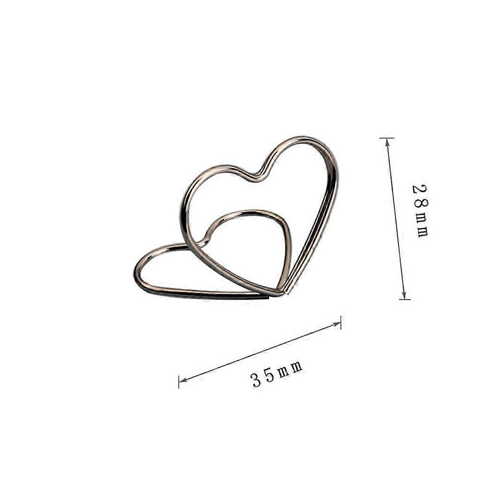 Paper Clips Table Memo Holder Double Layer Heart Shape 20Pcs