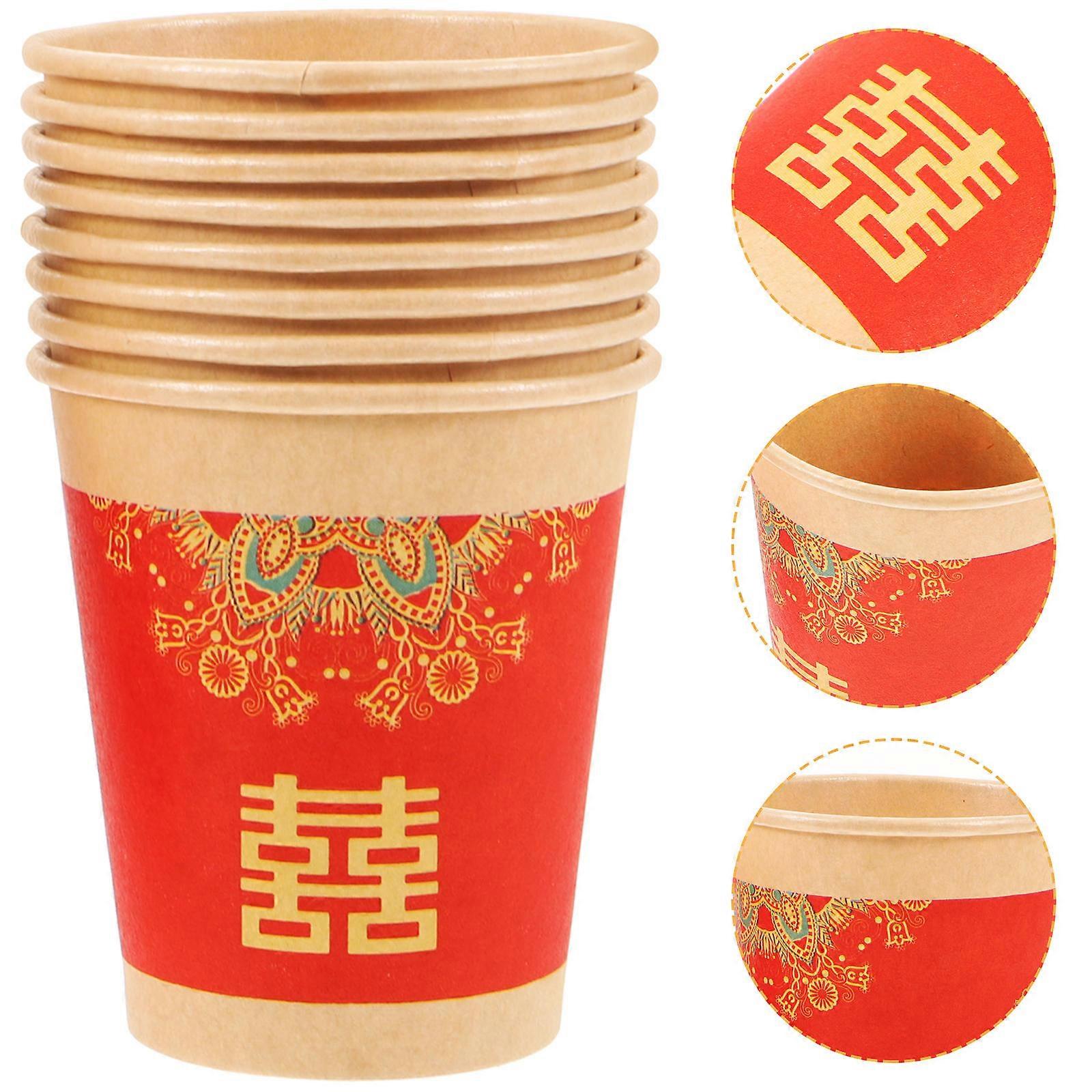 Paper Cups Wedding Theme 50Pcs Single Use Cups for Party Serving