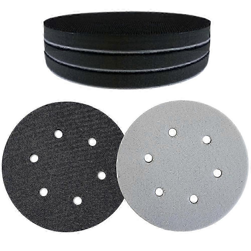 5 Pack 6 Inch Sanding Interface Pads Hook and Loop -Soft Density Sponge Cushion Buffer Backing Pads with EVA Foam