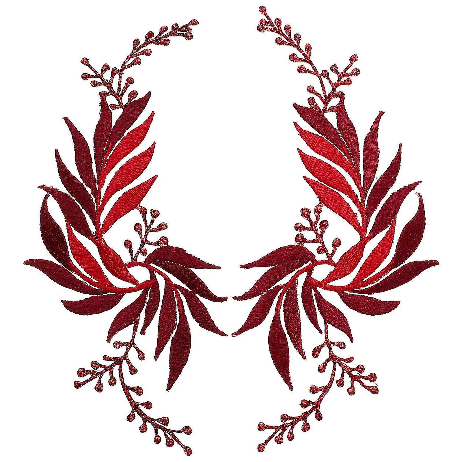 DIY Clothing Embroidered Leaf Patch for Decoration 2Pcs Pack