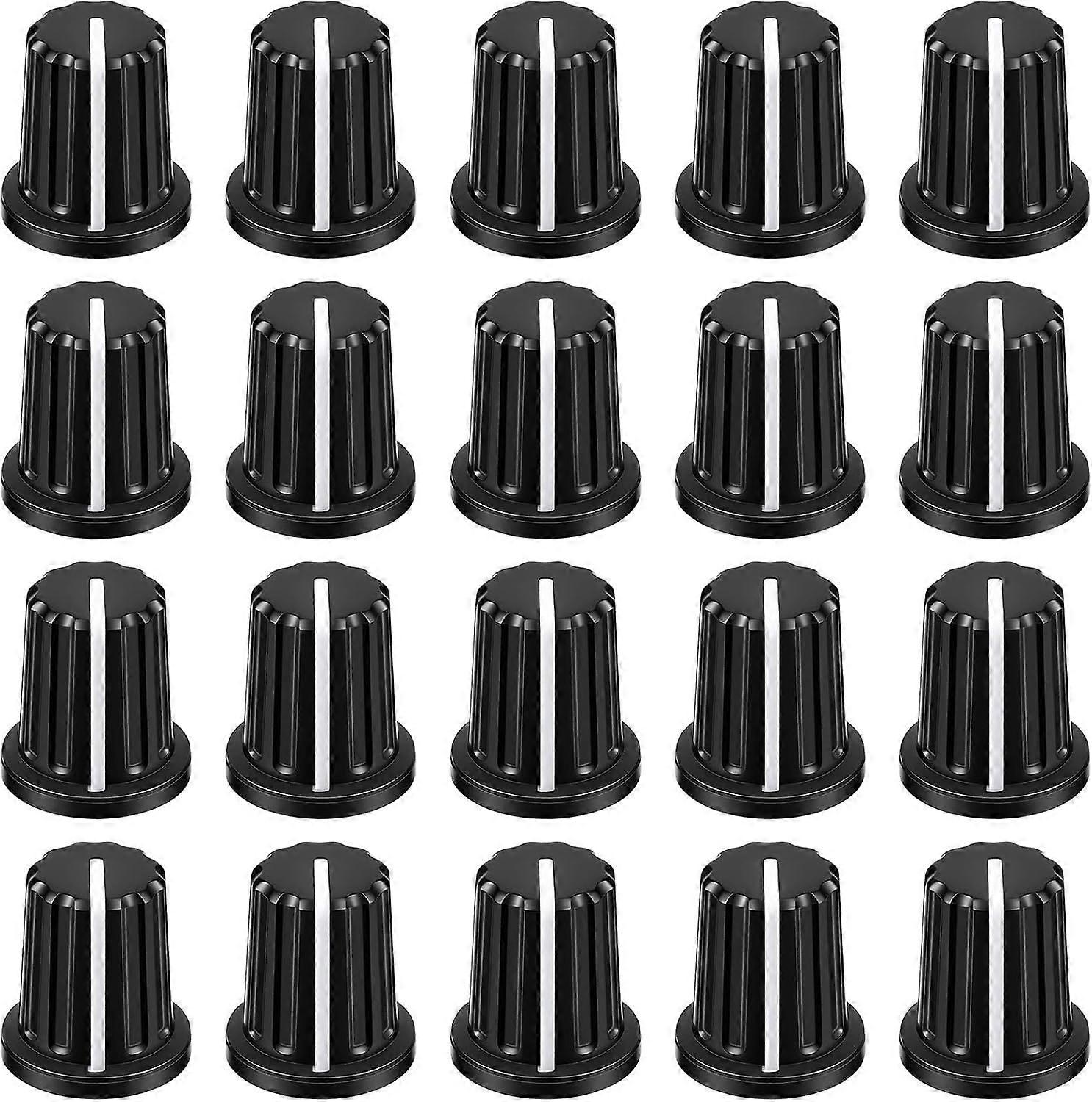 20 Pcs 6mm D Type Potentiometer Control Knobs, Plastic Volume Knob Replacement