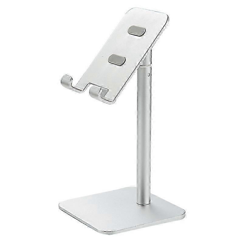 Height adjustable cell phone holder for desk (silver)