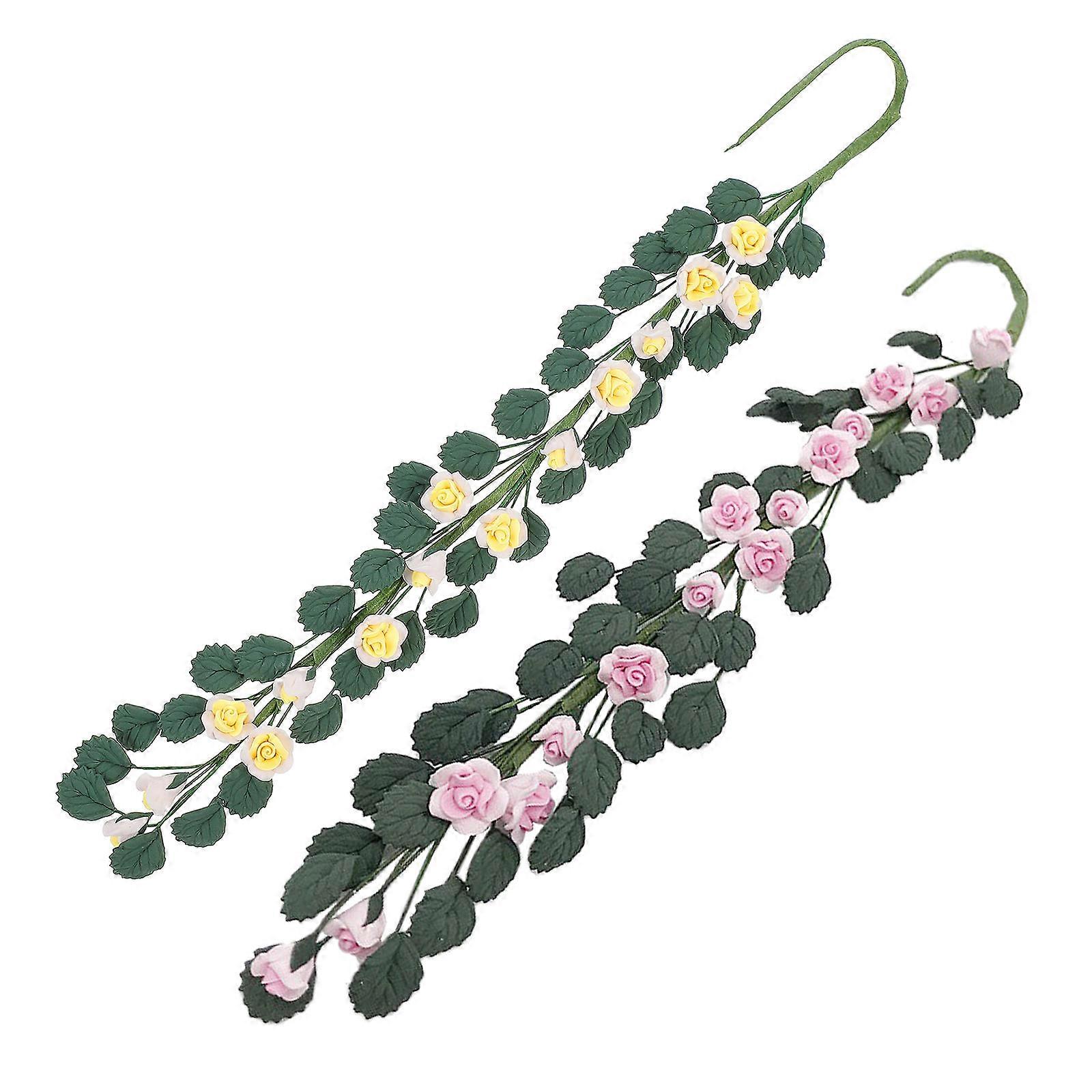 Artificial Rose Flower String Mini House Flower Decor 2Pcs