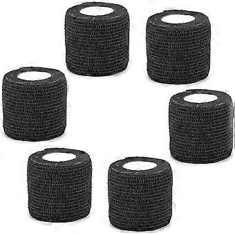 Vet Wrap självhäftande bandage 6-pack 2x5 yards kohesivt bandage non-woven självhäftande tejprullar för hundar katter hästar husdjur atletisk elastisk S