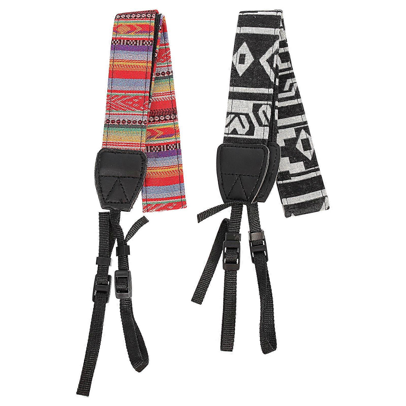 Silk Camera Shoulder Strap Ethnic Style for Camera Use 2Pcs Set